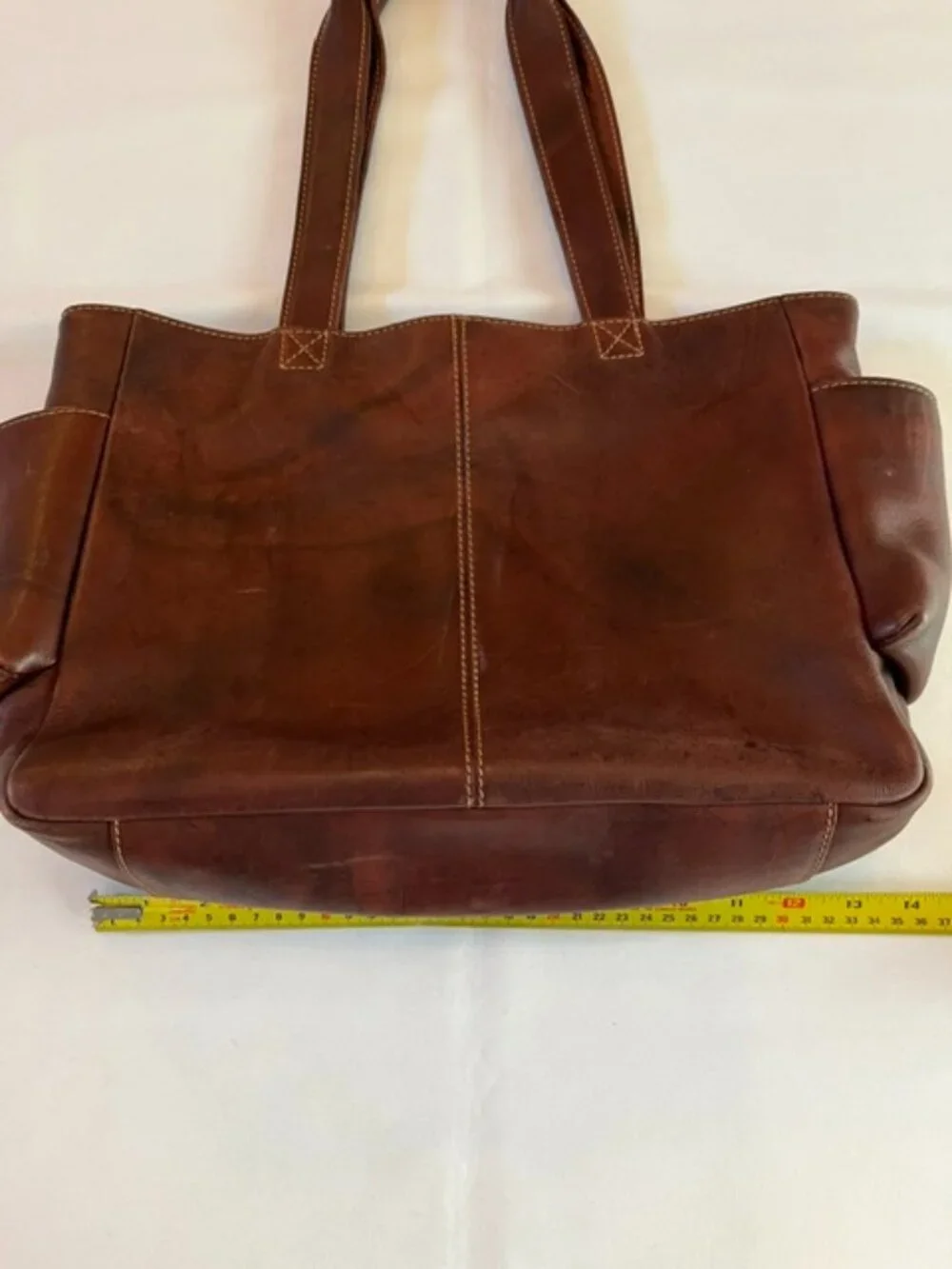 FRYE | Rich Dark Brown Leather Shoulder Bag Tote-EUC - Picture 14 of 16